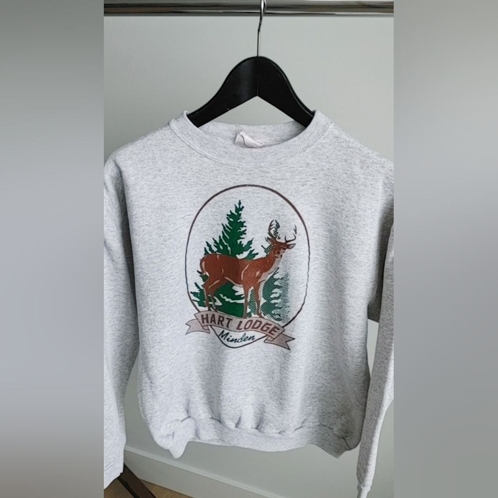 90s Hart Lodge Minden Deer Crew Neck Sweatshirt Size (M) - Picture 2 of 7